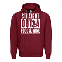 Burgundy straight out a food and wine Zipper Hoodie - artisFamous