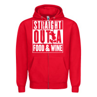 Red straight out a food and wine Zipper Hoodie - artisFamous