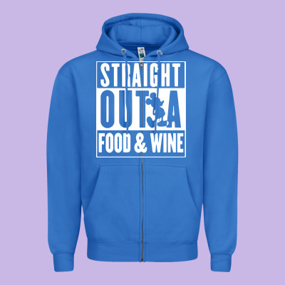 Straight Out A Food And Wine Zipper Hoodie Designed By Artisfamous