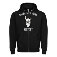 Black soldiers of odin worldwide support Zipper Hoodie - artisFamous