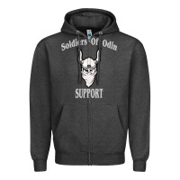 Charcoal Heather soldiers of odin worldwide support Zipper Hoodie - artisFamous