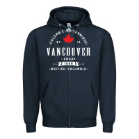 Navy vancouver canada Zipper Hoodie - artisFamous