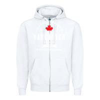 White vancouver canada Zipper Hoodie - artisFamous