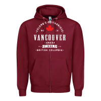 Burgundy vancouver canada Zipper Hoodie - artisFamous