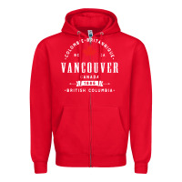 Red vancouver canada Zipper Hoodie - artisFamous