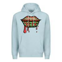 Blue Mist summer vibes watermelon lips Premium Hoodie - Jasminsmagicworld