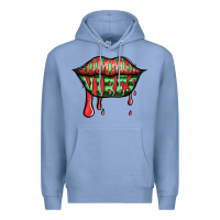 Colony Blue summer vibes watermelon lips Premium Hoodie - Jasminsmagicworld