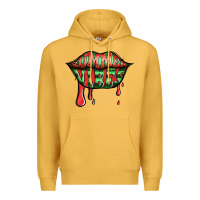 Mustard summer vibes watermelon lips Premium Hoodie - Jasminsmagicworld