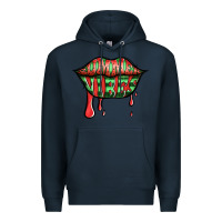 Navy summer vibes watermelon lips Premium Hoodie - Jasminsmagicworld