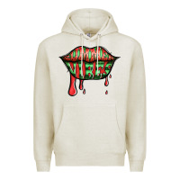 Oatmeal Heather summer vibes watermelon lips Premium Hoodie - Jasminsmagicworld