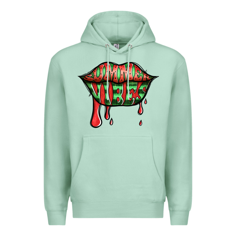 Summer Vibes Watermelon Lips Premium Hoodie by Jasminsmagicworld | Teevron