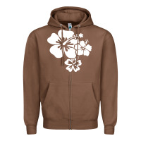 Chestnut hawaiian flower Zipper Hoodie - artisFamous