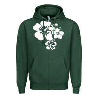 Hawaiian Flower Zipper Hoodie | Teevron