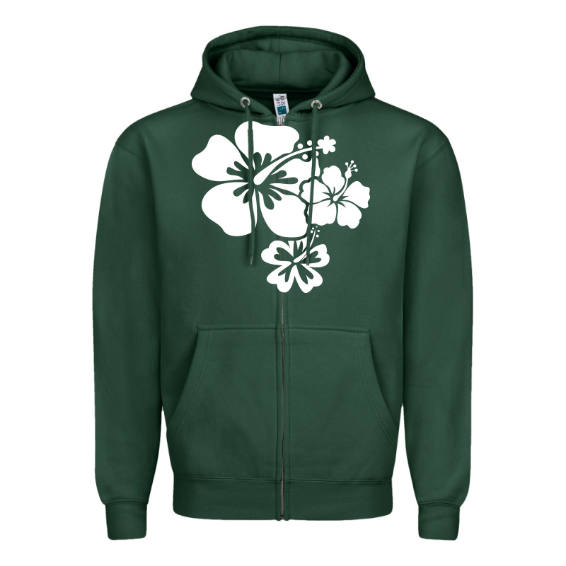 Hawaiian Flower Zipper Hoodie by artisFamous | Teevron