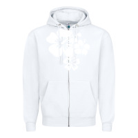 White hawaiian flower Zipper Hoodie - artisFamous