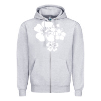 Heather Grey hawaiian flower Zipper Hoodie - artisFamous