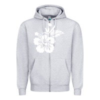 Heather Grey hawaiian flower Zipper Hoodie - artisFamous