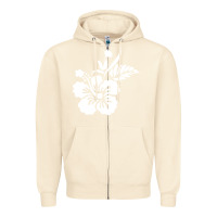 Sandshell hawaiian flower Zipper Hoodie - artisFamous