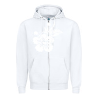 White hawaiian flower Zipper Hoodie - artisFamous