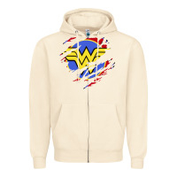Sandshell tear off wonder woman shield Zipper Hoodie - artisFamous