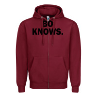 Burgundy bo knows (black text) Zipper Hoodie - artisFamous