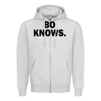 Dove Grey bo knows (black text) Zipper Hoodie - artisFamous