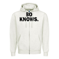 Oatmeal Heather bo knows (black text) Zipper Hoodie - artisFamous