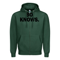 Sports Green bo knows (black text) Zipper Hoodie - artisFamous