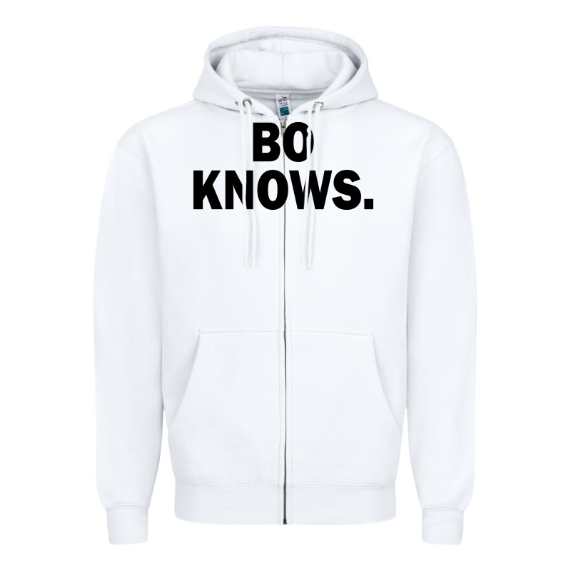 Bo Knows (black Text) Zipper Hoodie by artisFamous | Teevron