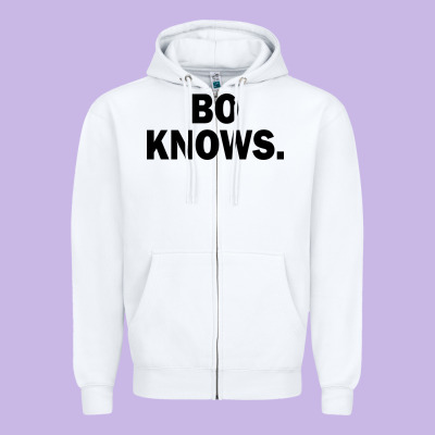 Bo Knows (black Text) Zipper Hoodie Designed By Artisfamous