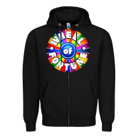 Black wheel fortune Zipper Hoodie - artisFamous