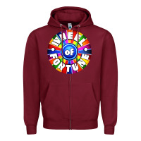 Burgundy wheel fortune Zipper Hoodie - artisFamous