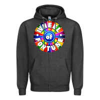 Charcoal Heather wheel fortune Zipper Hoodie - artisFamous