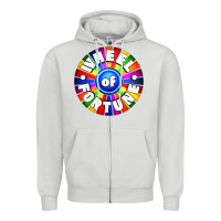 Dove Grey wheel fortune Zipper Hoodie - artisFamous