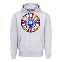 Heather Grey wheel fortune Zipper Hoodie - artisFamous
