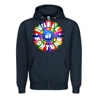 Navy wheel fortune Zipper Hoodie - artisFamous