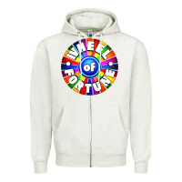 Oatmeal Heather wheel fortune Zipper Hoodie - artisFamous