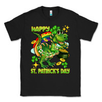 Black Happy St. Patrick's Day T-rex Classic Tee - CowGirlArtShop