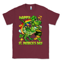 Burgundy Happy St. Patrick's Day T-rex Classic Tee - CowGirlArtShop