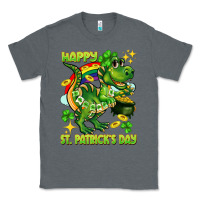 Charcoal Heather Happy St. Patrick's Day T-rex Classic Tee - CowGirlArtShop