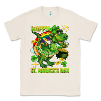 Natural Happy St. Patrick's Day T-rex Classic Tee - CowGirlArtShop