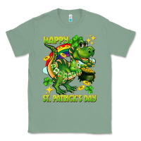 Sage Happy St. Patrick's Day T-rex Classic Tee - CowGirlArtShop