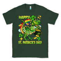 Sports Green Happy St. Patrick's Day T-rex Classic Tee - CowGirlArtShop