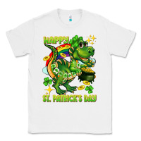 White Happy St. Patrick's Day T-rex Classic Tee - CowGirlArtShop