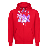 Red melody and kuromi heart Zipper Hoodie - artisFamous
