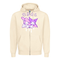 Sandshell melody and kuromi heart Zipper Hoodie - artisFamous
