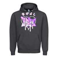 Smoke melody and kuromi heart Zipper Hoodie - artisFamous