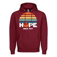 Burgundy hope since 1977 Zipper Hoodie - artisFamous