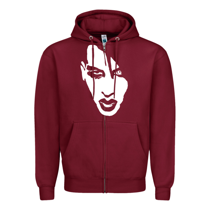Marilyn Manson Face Zipper Hoodie by artisFamous | Teevron