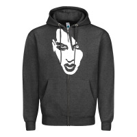 Charcoal Heather marilyn manson face Zipper Hoodie - artisFamous